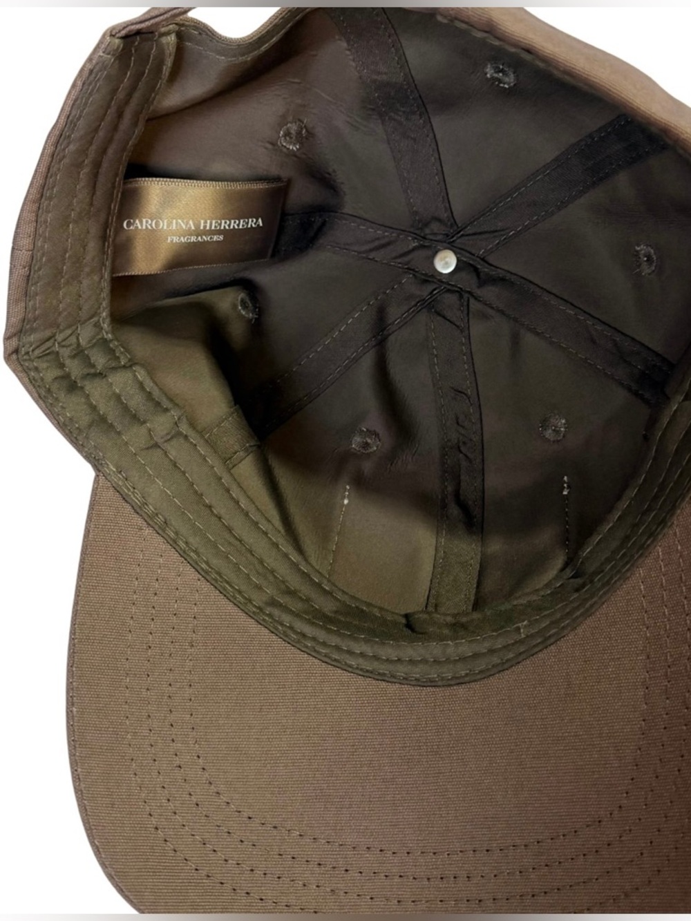 Carolina Herrera Taupe Baseball Cap with White Logo Patch NWT Unisex - Picture 4 of 9